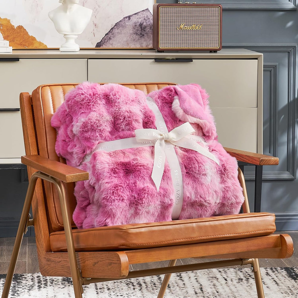 Cozy Faux Fur Throw Blanket
